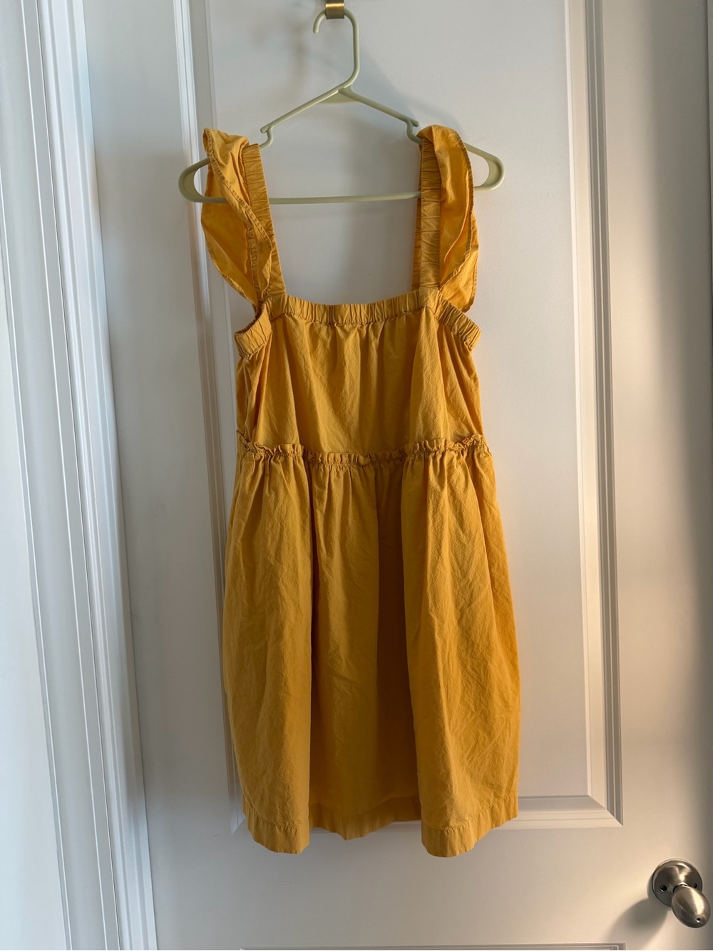 Madewell Mustard Yellow Ruffle Strap Mini Dress